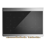 ILVE UMDIB40NR3SSG Majestic III 40 inch Induction Range with 6 Elements, 3.82 cu. ft. Total Oven Capacity (Triple Glass Door, Stainless Steel, Brass)