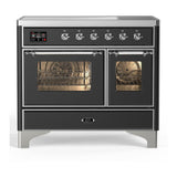 ILVE UMDIB40NR3MGC Majestic III 40 inch Induction Range with 6 Elements, 3.82 cu. ft. Total Oven Capacity (Triple Glass Door, Graphite Matte, Chrome)