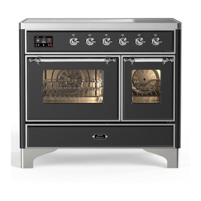 ILVE UMDIB40NR3MGC Majestic III 40 inch Induction Range with 6 Elements, 3.82 cu. ft. Total Oven Capacity (Triple Glass Door, Graphite Matte, Chrome)