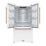 36 Inch French Door Counter Depth Refrigerator With Ice Maker - White/rose Gold  Gordon Ramsay Series