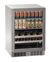 24 inch Dual-Zone Beverage Center with Door Style - Stainless Steel Frame Glass