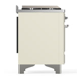 ILVE UM60FQNR3AWC Majestic III 60 inch Dual Fuel Range with 9 Burners and Griddle, Dual Function Burner up to 25,000 BTU (Natural Gas, Solid Door, Antique White, Chrome)