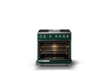 36"W. Dual Fuel Range (Burner: 4g, Finish: Ivy, Trim: Polished Chrome, Fuel: Natural Gas)