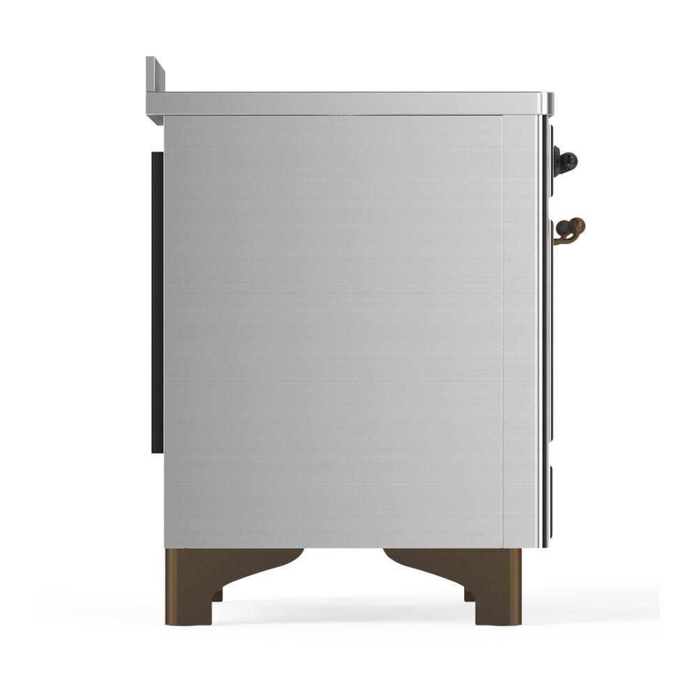 ILVE UMIB48QNR3SSB Majestic III 48 inch Induction Range with 6 Elements, 5.02 cu. ft. Total Oven Capacity (Solid Door, Stainless Steel, Burnished)