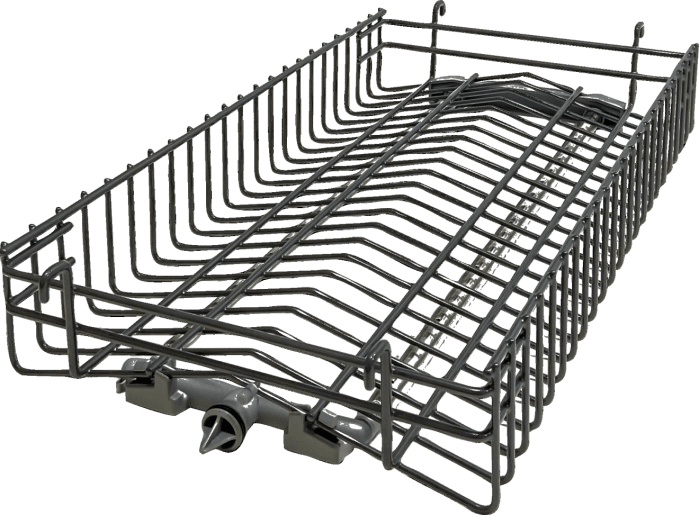Basket with spraying tube