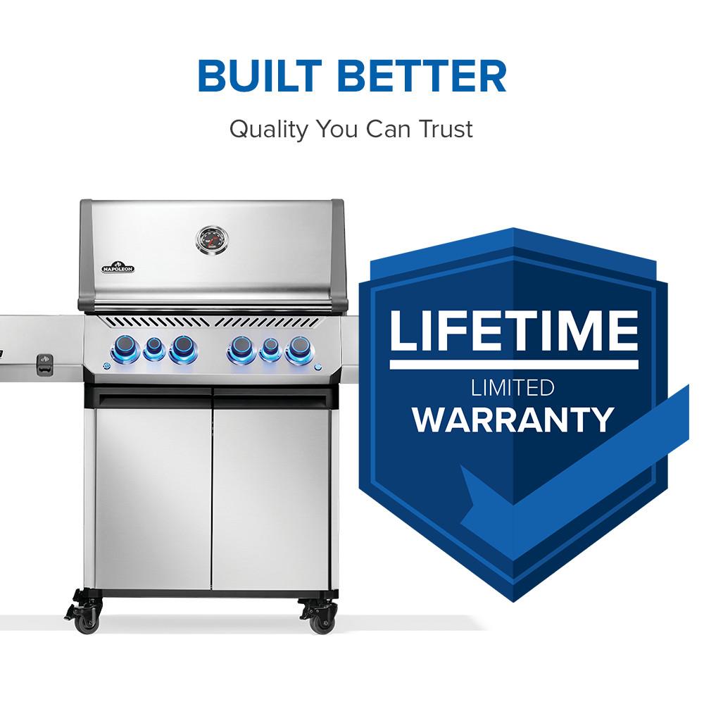 Prestige 500 RSIB with Infrared Side and Rear Burner , Propane, Stainless Steel
