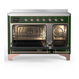 ILVE UMIB48NR3EGP Majestic III 48 inch Induction Range with 6 Elements, 5.02 cu. ft. Total Oven Capacity (Triple Glass Door, Emerald Green, Copper)