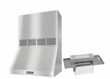 DAR 1220 Set 4 Wall-Mounted Range Hood With Circulation Mode with integrated XL motor including 18" chimney cover