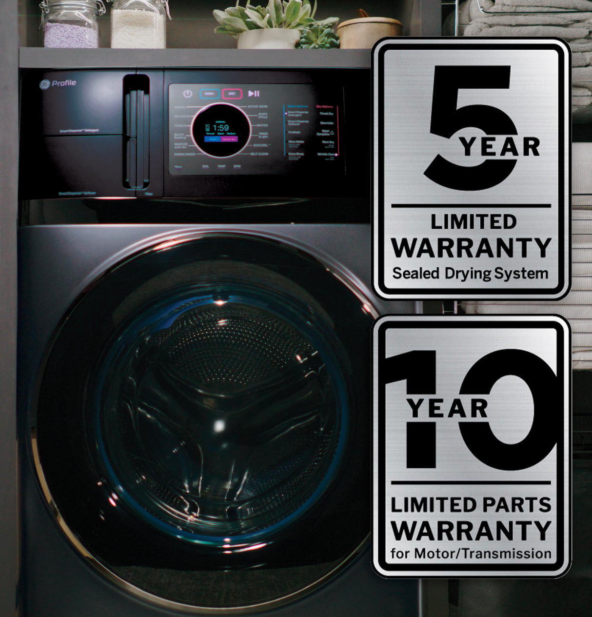 GE Profile™ ENERGY STAR® 4.8 cu. ft. Capacity UltraFast Combo with Ventless Inverter Heat Pump Technology Washer/Dryer