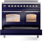 Nostalgie II 40 Inch Electric Freestanding Range in Blue with Chrome Trim