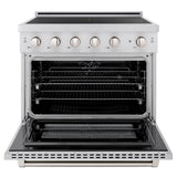 ZLINE 36 in. 5.2 cu. ft. Paramount Induction Range with 5 Element Cooktop and Electric Convection Oven in Stainless Steel (SINR36)
