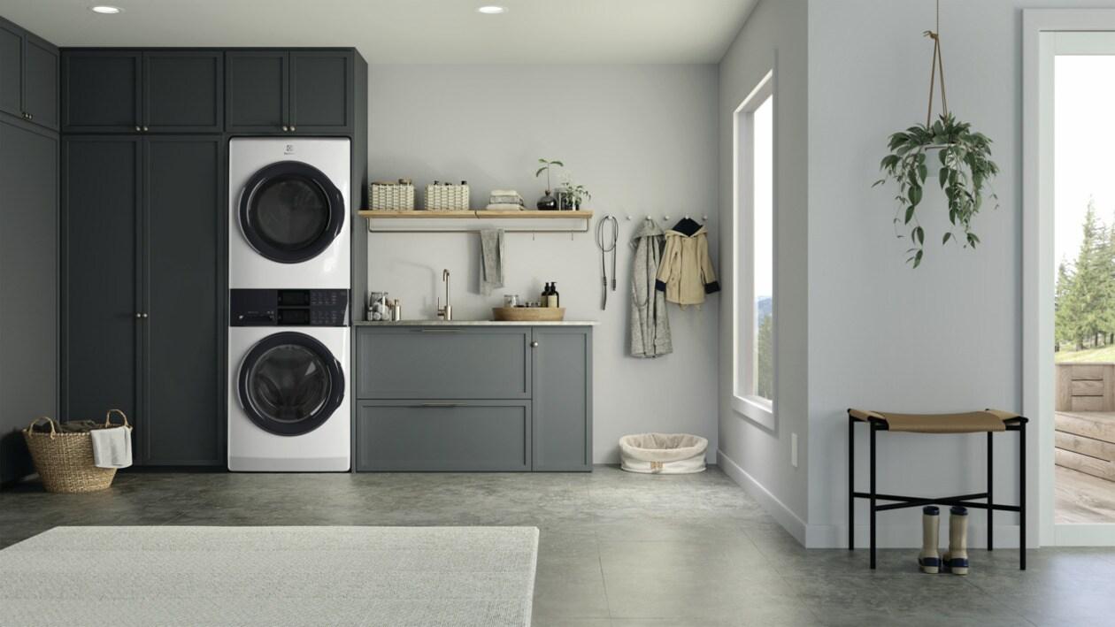 Laundry Tower Single Unit Front Load 4.4 Cu. Ft. Washer & 8 Cu. Ft. Gas Dryer