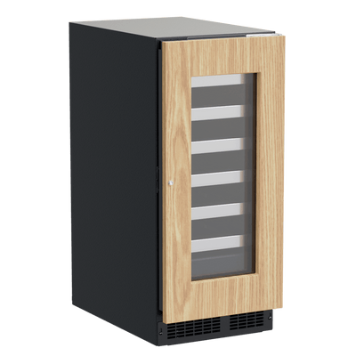 15-In Professional Built-In Single Zone Wine Refrigerator With Reversible Hinge with Door Style - Panel Ready Frame Glass, Lock - Yes