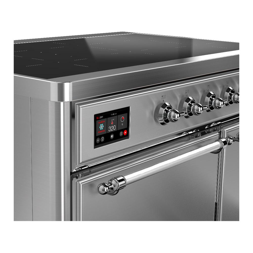 ILVE UMDIB40QNR3SSC Majestic III 40 inch Induction Range with 6 Elements, 3.82 cu. ft. Total Oven Capacity (Solid Door, Stainless Steel, Chrome)