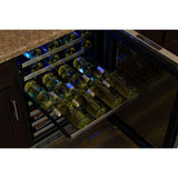 24-In Professional Built-In High Efficiency Single Zone Wine Refrigerator with Door Style - Stainless Steel Frame Glass, Door Swing - Right
