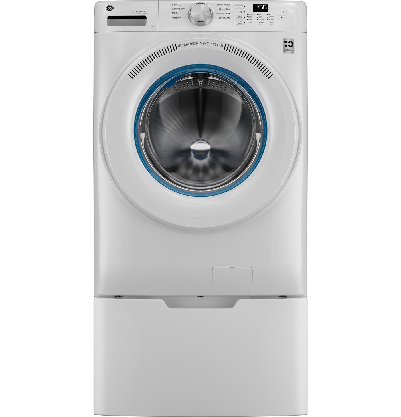GE® ENERGY STAR® 4.6 cu. ft. Capacity Smart Front Load Washer with UltraFresh Vent System with OdorBlock™