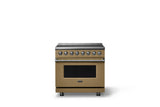 36"W. Induction Range (Finish: Golden Hour, Trim: Polished Chrome)