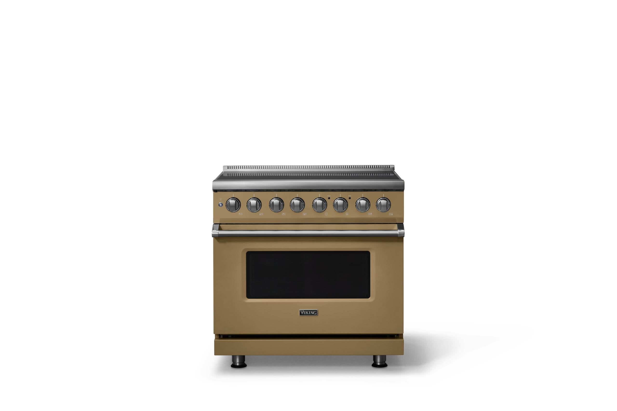 36"W. Induction Range (Finish: Golden Hour, Trim: Polished Chrome)