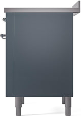 Nostalgie II 36 Inch Electric Freestanding Range in Blue Grey with Chrome Trim