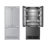 ILVE URFD36SIWPRY 36 inch Built-In French Door Refrigerator with 19.5 cu. ft. Capacity, Internal Water Dispenser, Ice Maker, Energy Star, Sabbath Mode