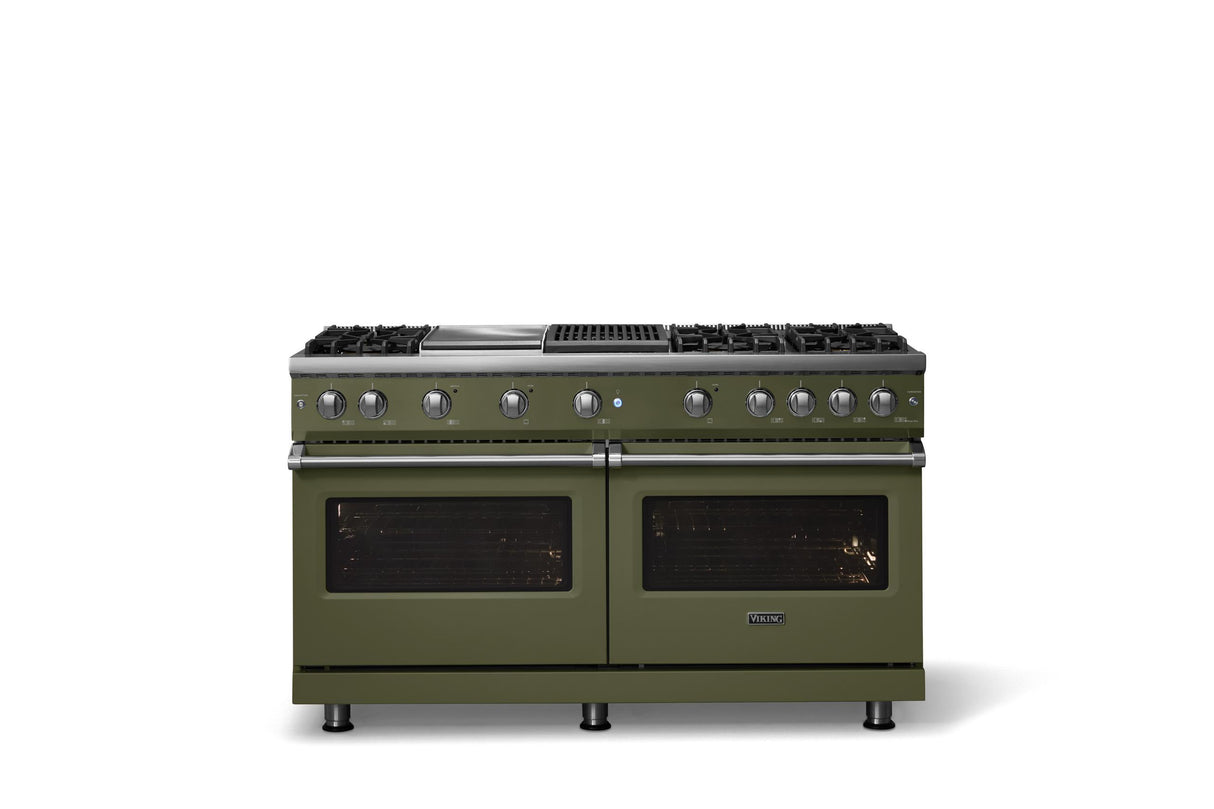60"W. Sealed Burner Gas Range (Finish: Martini, Trim: Polished Chrome, Fuel: Natural Gas)