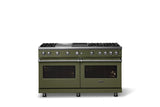 60"W. Sealed Burner Gas Range (Finish: Martini, Trim: Polished Chrome, Fuel: Natural Gas)