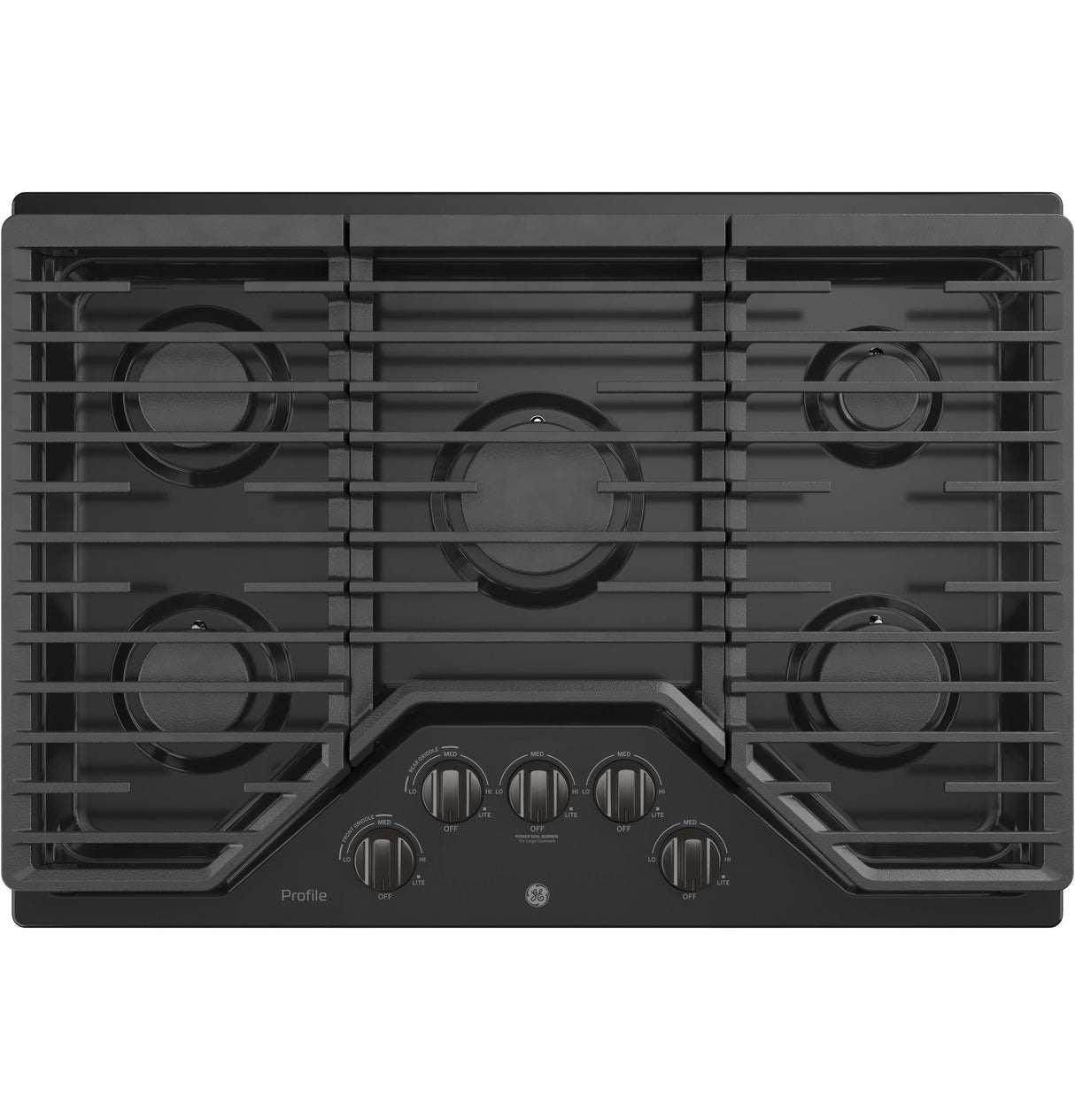 GE Profile™ 30" Built-In Gas Cooktop with 5 Burners and an Optional Extra-Large Cast Iron Griddle