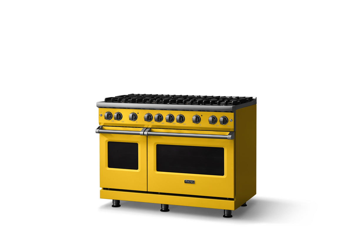 48"W. Sealed Burner Gas Range (Burner: 8b, Finish: Daffodil, Trim: Polished Chrome, Fuel: Natural Gas)