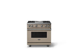 36"W. Sealed Burner Gas Range (Burner: 4g, Finish: Nantucket, Trim: Polished Chrome, Fuel: Natural Gas)