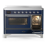 ILVE UMIB48NR3MBC Majestic III 48 inch Induction Range with 6 Elements, 5.02 cu. ft. Total Oven Capacity (Triple Glass Door, Midnight Blue, Chrome)