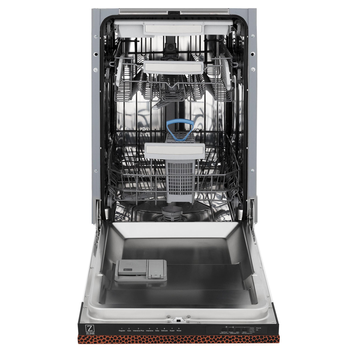 ZLINE 18" Tallac Series 3rd Rack Top Control Dishwasher with Traditional Handle, 51dBa [Color: Hand Hammered Copper]