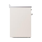 ILVE UNI304QNMPAWC Nostalgie II Noblesse 30 inch Induction Range (Solid Door, Antique White, Chrome)