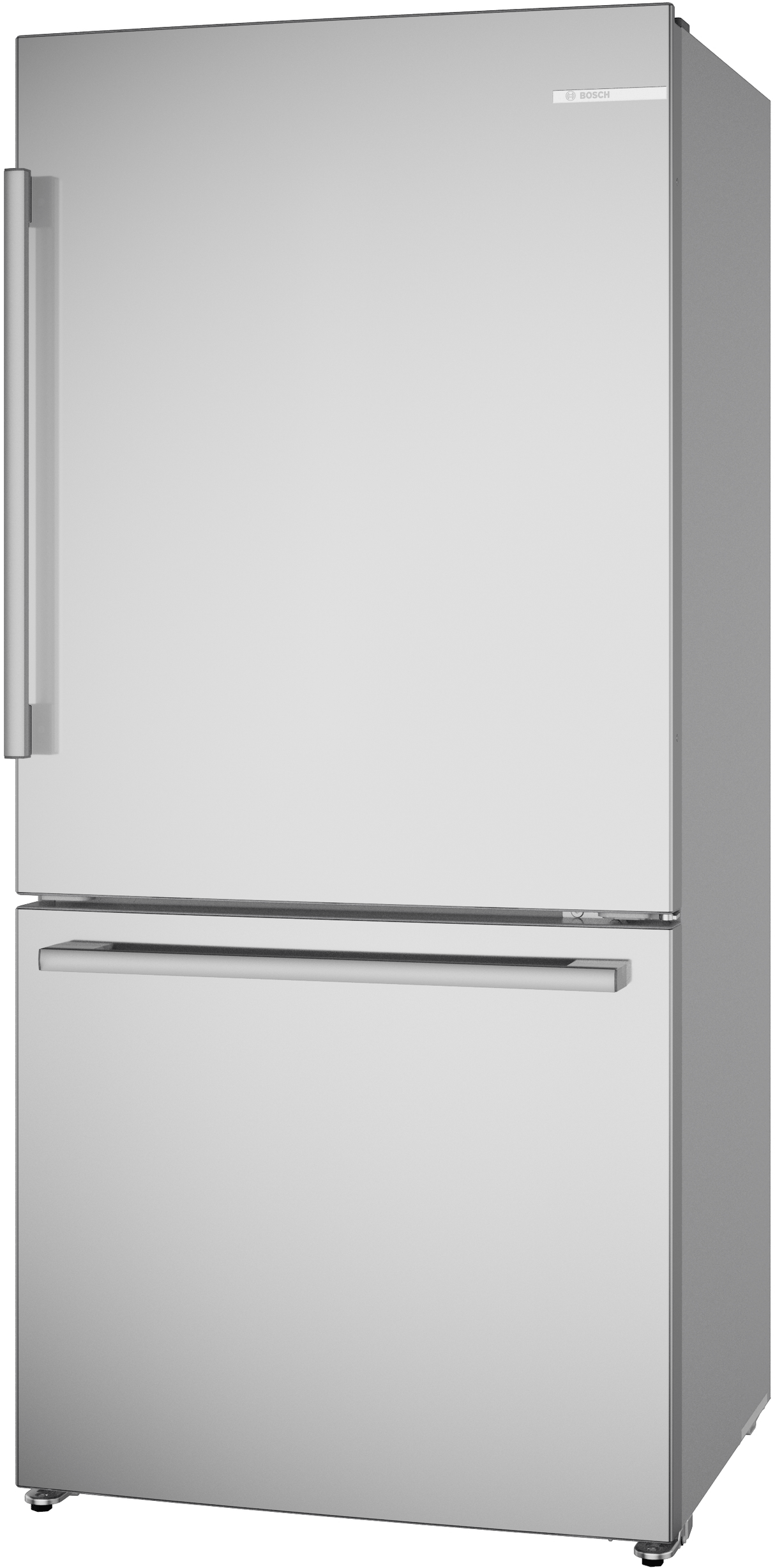 100 Series, free-standing fridge-freezer with freezer at bottom, Brushed steel (with anti-fingerprint), Total No Frost
