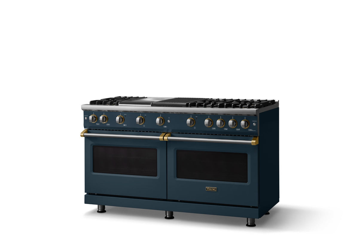 60"W. Sealed Burner Gas Range (Finish: Squall, Trim: Polished Chrome, Fuel: Propane)