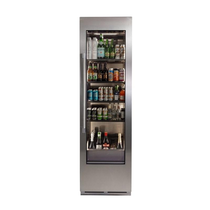 24" Column Beverage, Single Zone, Glass Overlay Ready, Hinged Right