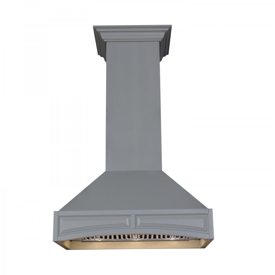 ZLINE 36" Wooden Wall Mount Range Hood in Gray - Includes Single Remote Motor (321UU-RS-36-400) [Size: 36 Inch, CFM: 400]