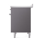 ILVE UNDI406QNMPMGC Nostalgie II Noblesse 40 inch Induction Range (Solid Door, Graphite Matte, Chrome)