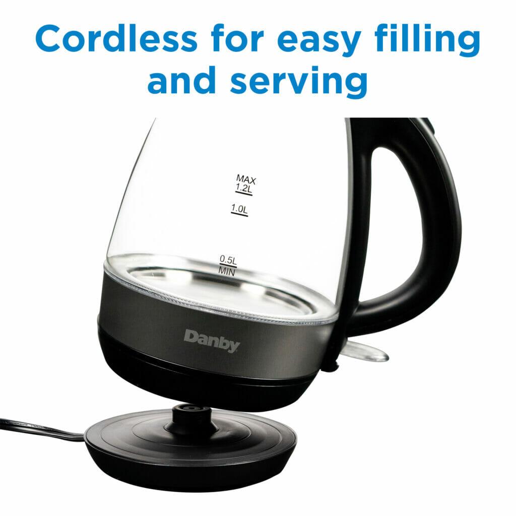 Danby 1.2L Glass Kettle in Black