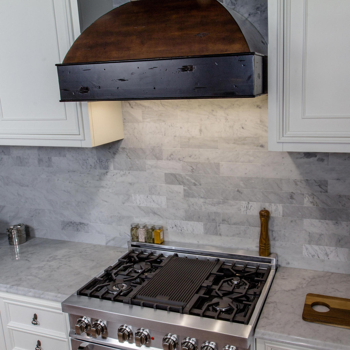 ZLINE 36" Wooden Wall Mount Range Hood in Antigua and Walnut - Includes Remote Motor