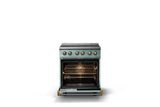 30"W. Induction Range (Finish: Splash, Trim: Brushed Brass)