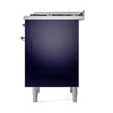 ILVE UN36FQNMPMBC Nostalgie II Noblesse 36 inch Dual Fuel Range (Natural Gas, Solid Door, Midnight Blue, Chrome)
