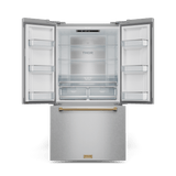 36 Inch 20.3 Cu Ft French Door Counter Depth Refrigerator With Ice Maker In Stainless Steel/bronze  Gordon Ramsay Series