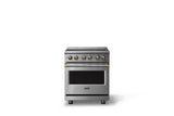 30"W. Induction Range (Finish: Stainless Steel, Trim: Brushed Brass)