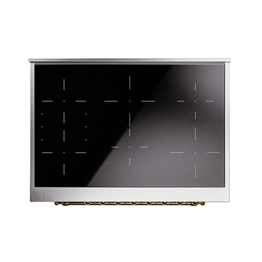 ILVE UNI366QNMPEGG Nostalgie II Noblesse 36 inch Induction Range (Solid Door, Emerald Green, Brass)