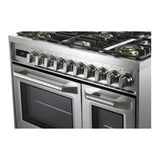Verona VUFSGE365DSS 36 inch Ultima Collection Double Oven Dual Fuel Range with 5 Brass Burners, 4.1 cu. ft. Total Oven Capacity
