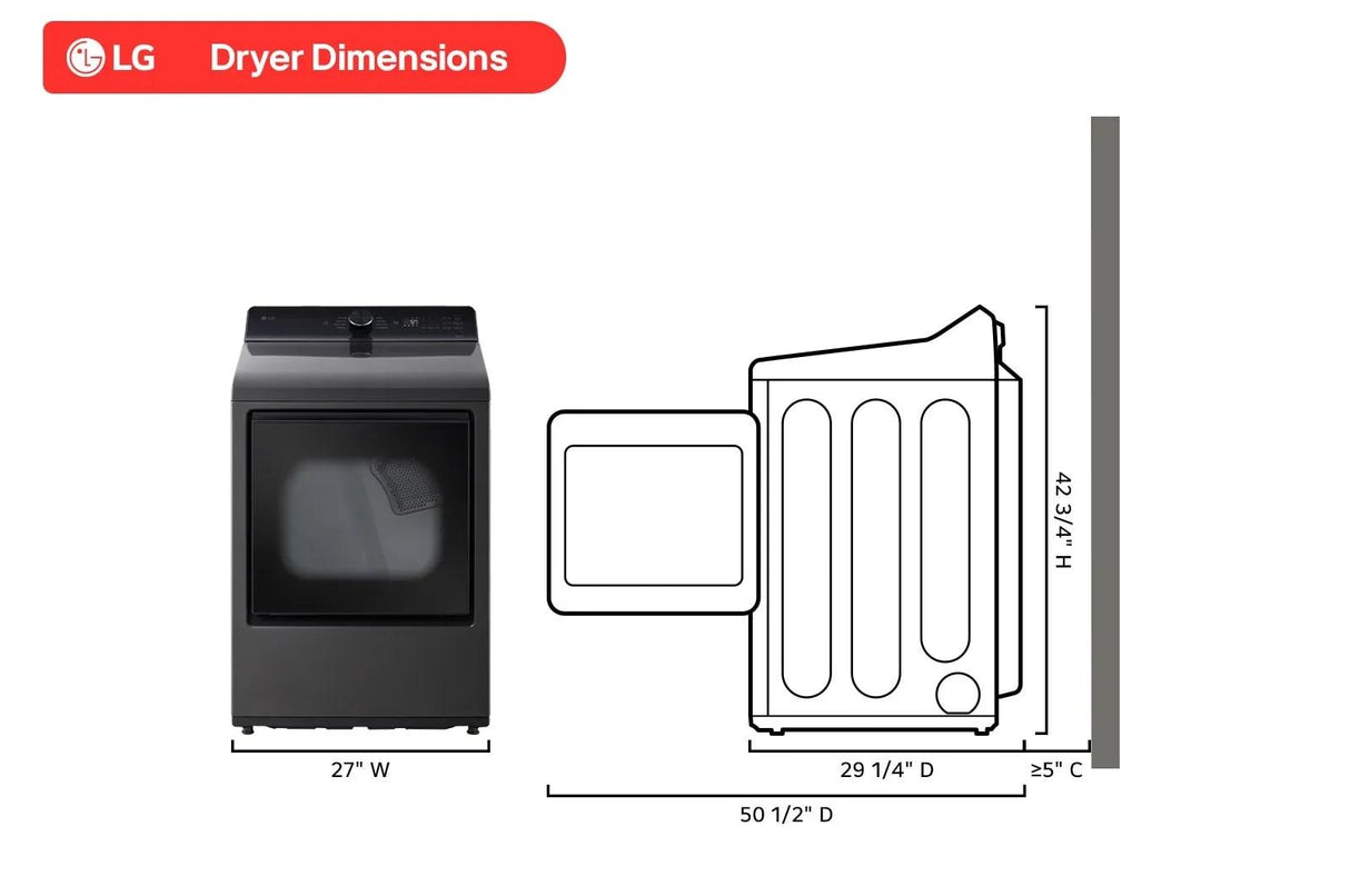 7.3 cu. ft. Ultra Large Capacity Rear Control Gas Dryer with AI Sensing and ThinQ® Smart Features