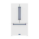 36 Inch French Door Counter Depth Refrigerator With Ice Maker - White/blue  Gordon Ramsay Series