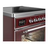 ILVE UMIB30NR3BUC Majestic III 30 inch Induction Range with 4 Elements, 4 cu. ft. Oven Capacity (Triple Glass Door, Burgundy, Chrome)
