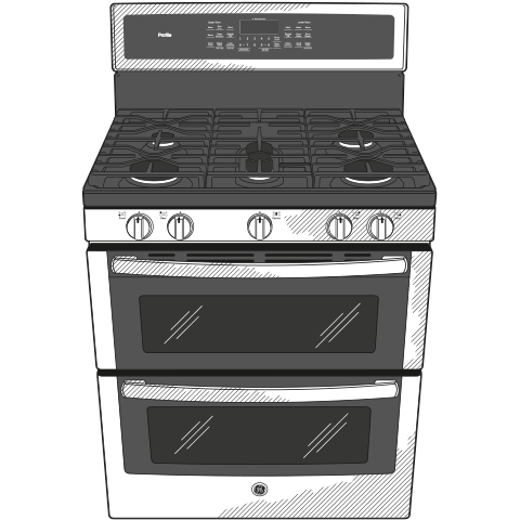 GE Profile™ 30" Free-Standing Gas Double Oven Convection Range