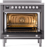 Professional Plus II 36 Inch Electric Freestanding Range in Matte Graphite with Trim